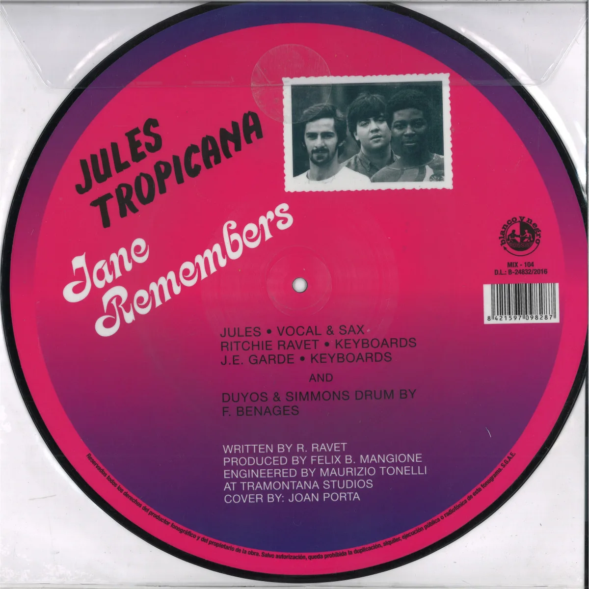 Back cover — Jules Tropicana — Jane Remembers