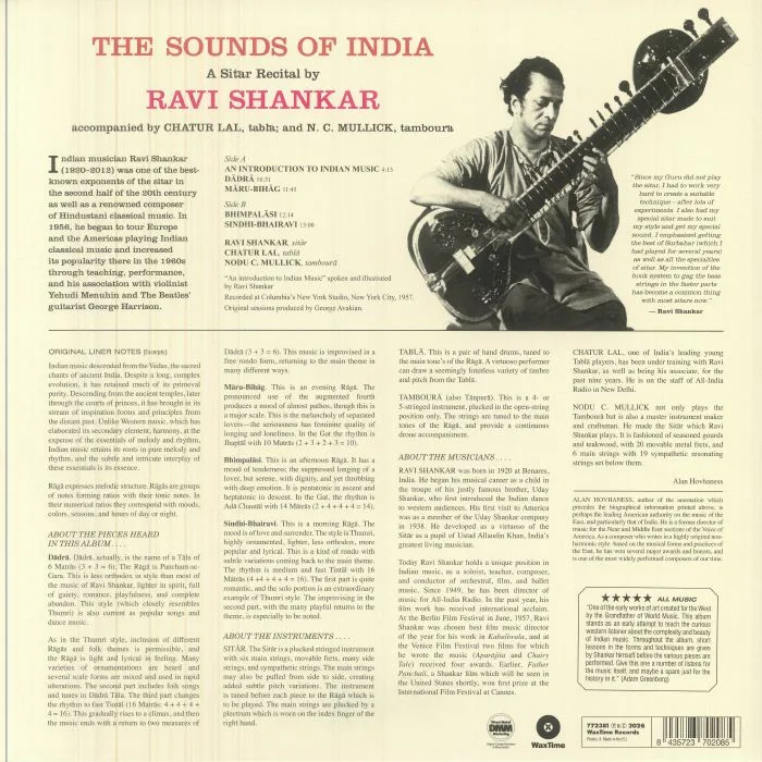 Back cover — Ravi SHANKAR — The Sounds Of India (reissue)