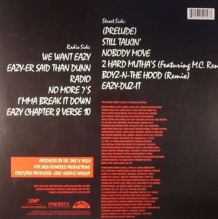 Back cover — EAZY E — Eazy Duz It: 25th Anniversary Edition