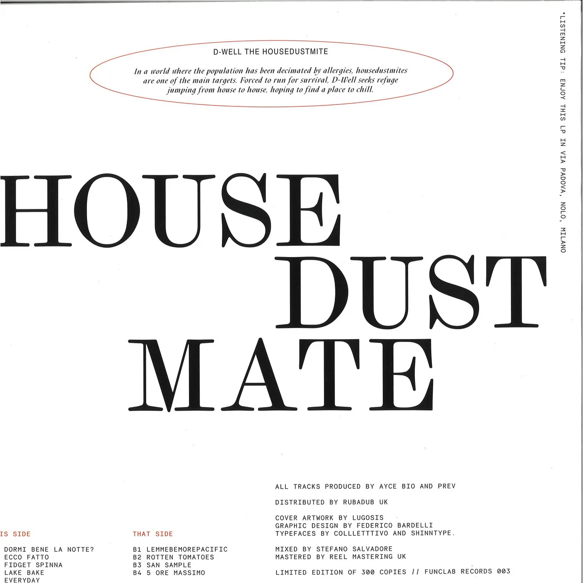 Обратная сторона обложки — Ayce BioandPrev — House Dust Mate