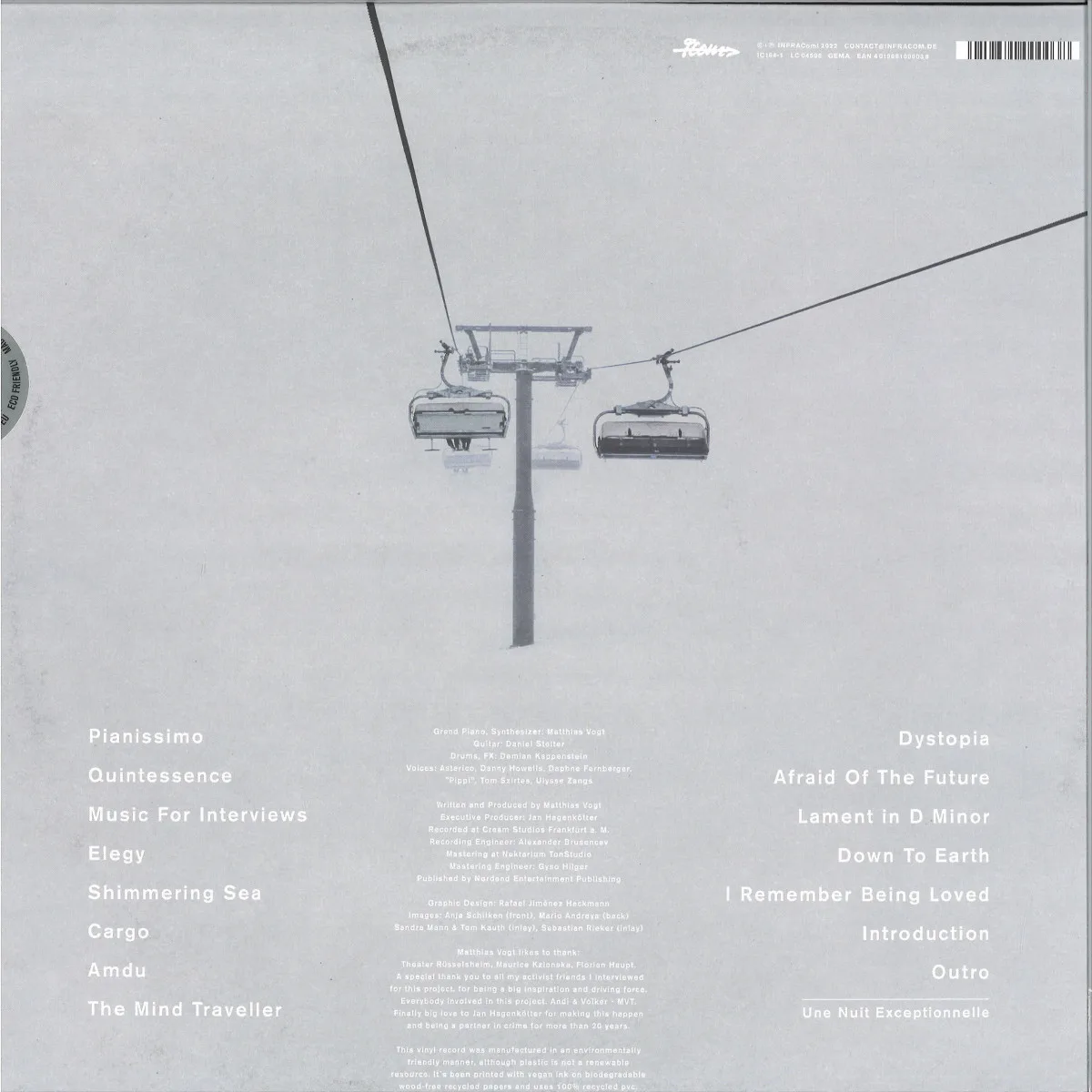 Обратная сторона обложки — Matthias Vogt — Pianissimo LP 2x12"