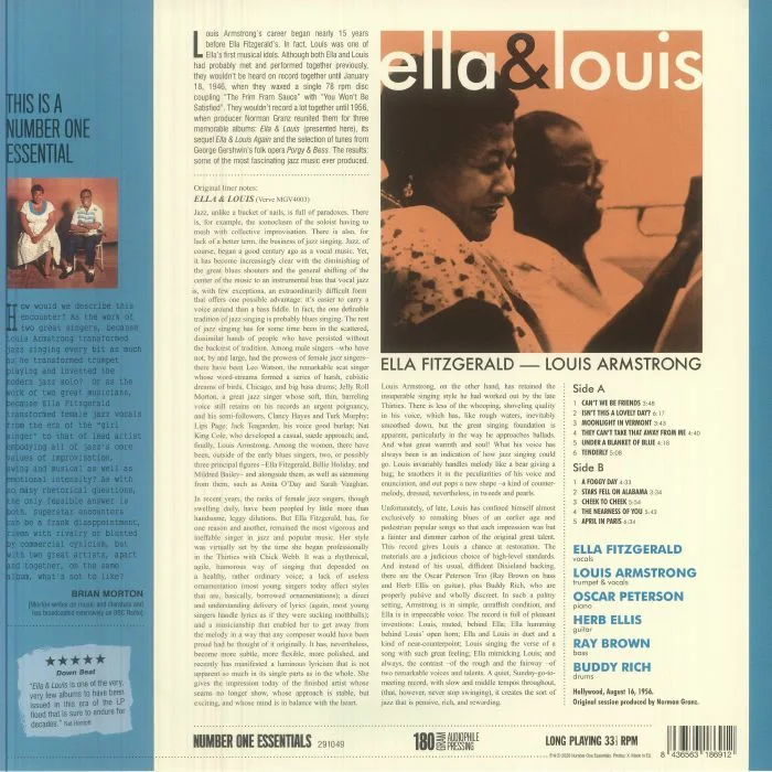 Обратная сторона обложки — Ella FITZGERALD / LOUIS ARMSTRONG — Ella & Louis (reissue)