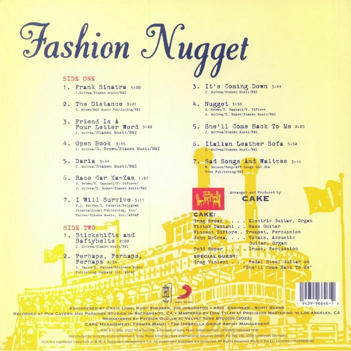 Back cover — CAKE — Fashion Nugget (reissue)