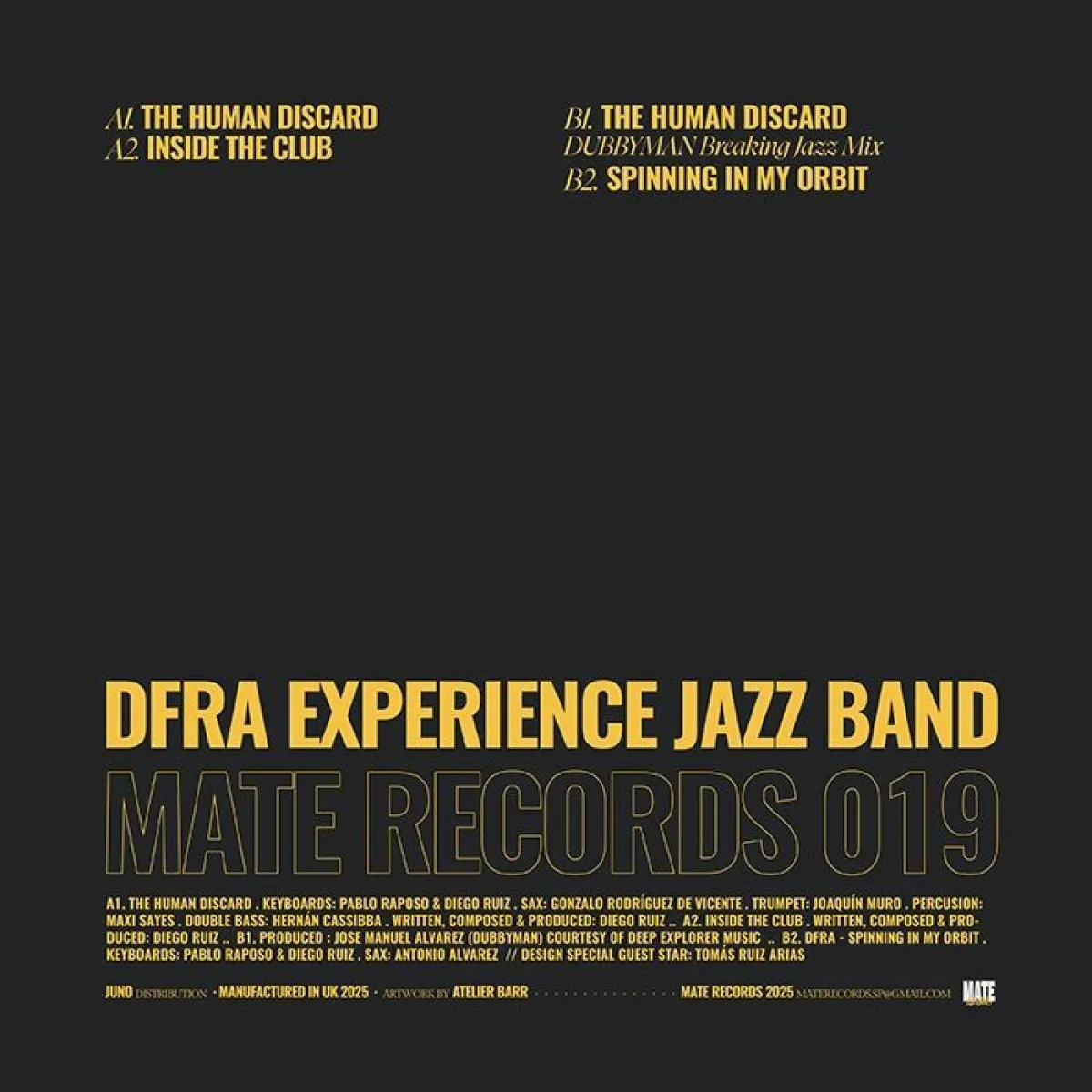 Обратная сторона обложки — Dfra Experience Jazz Band — The Human Discard EP