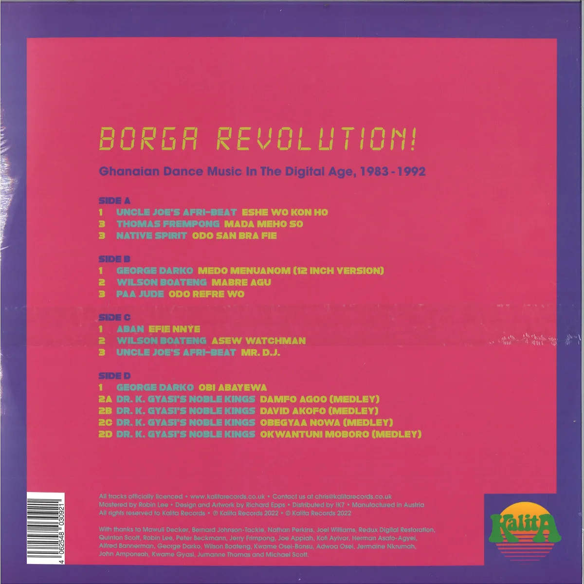 Back cover — Kalita Recordspresents/Varous — Borga Revolution! Ghanaian Music LP (2x12")
