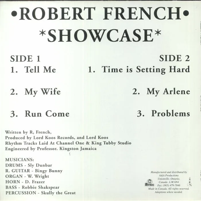 Back cover — Robert FRENCH — Showcase