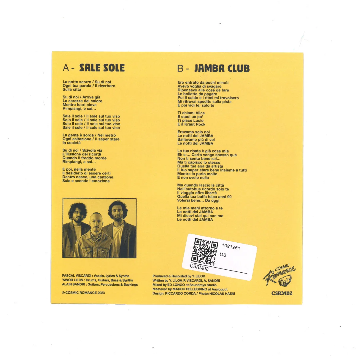 Back cover — Viscardi&Il Duo Magnetico — Sale Sole / Jamba Club