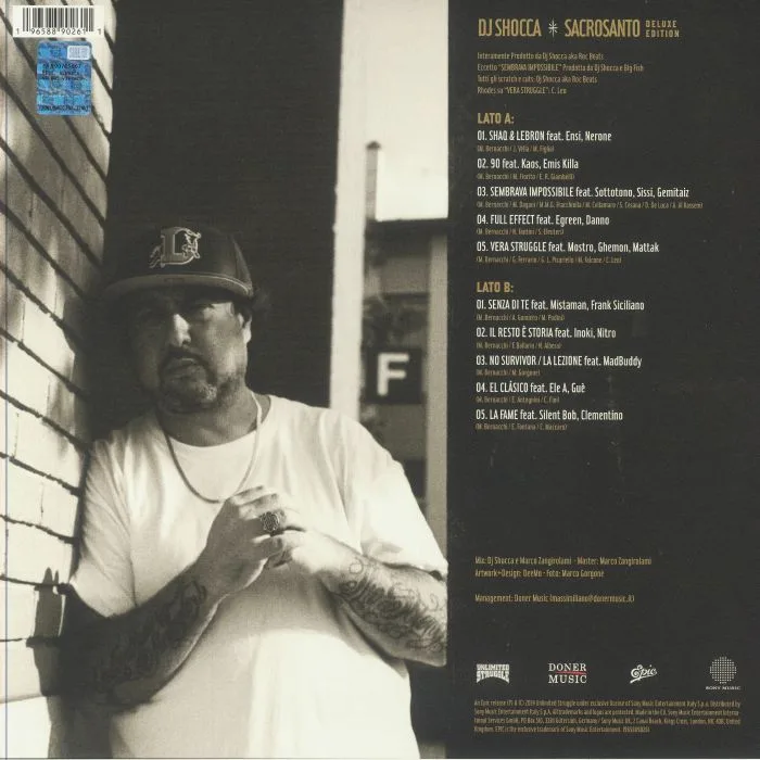 Back cover — DJ SHOCCA — Sacrosanto (Deluxe Edition)