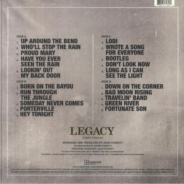 Обратная сторона обложки — John FOGERTY — Legacy: The Creedence Clearwater Revival Years