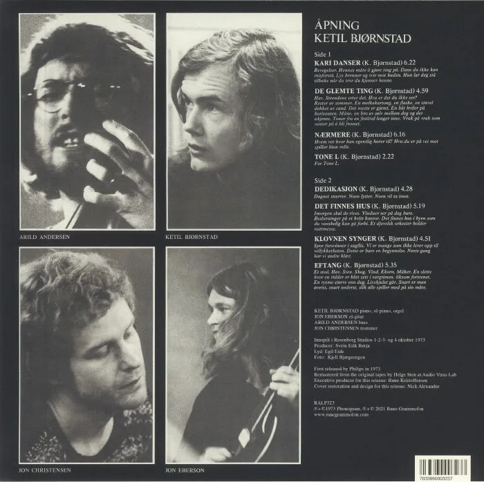 Back cover — Ketil BJORNSTAD — Apning (remastered)