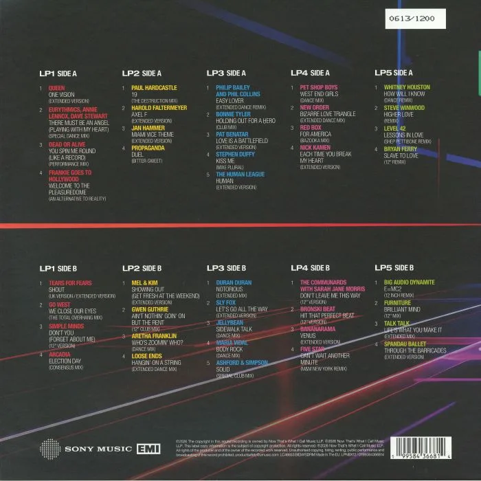 Обратная сторона обложки — VARIOUS — Now Presents 12" 80s: Volume Three 1985-1986