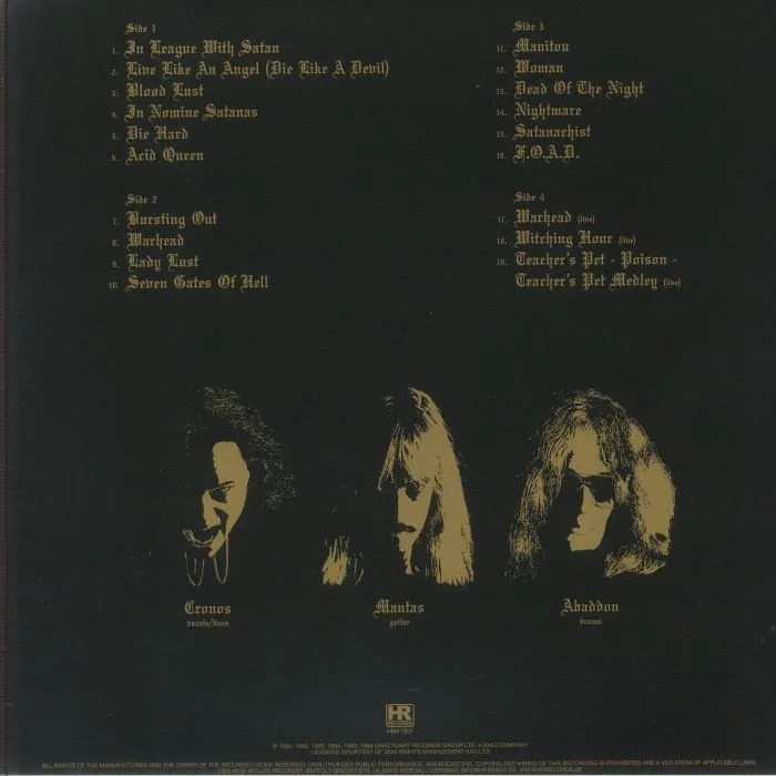 Обратная сторона обложки — VENOM — The Seven Gates Of Hell: Singles 1981-1985