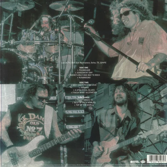 Back cover — VAN HALEN — Live In Dallas 1991 (Record Store Day Black Friday RSD 2024)