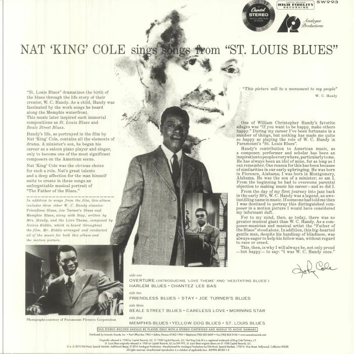 Back cover — Nat King COLE — St Louis Blues (remastered)