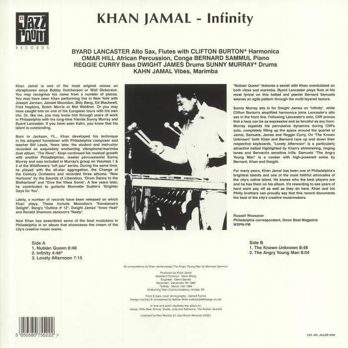 Обратная сторона обложки — KHAN JAMAL — Infinity (reissue)