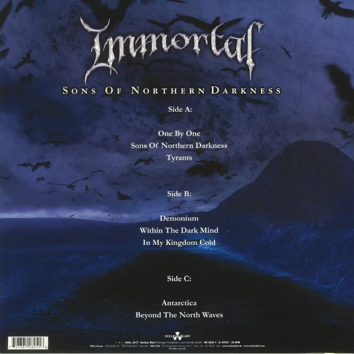 Обратная сторона обложки — IMMORTAL — Sons Of Northern Darkness (reissue)