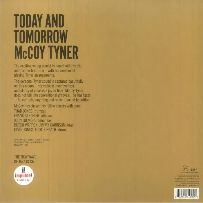 Back cover — McCoy TYNER — Today & Tomorrow (Verve By Request Series) (B-STOCK)