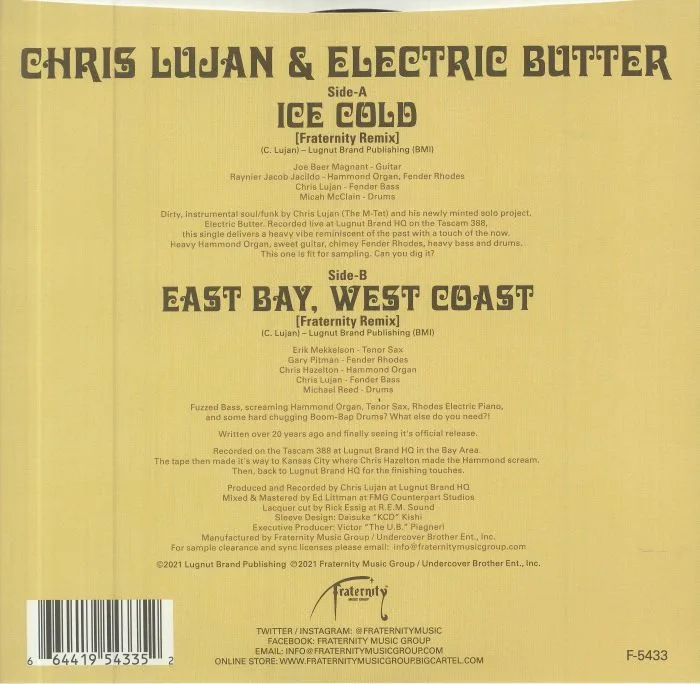 Back cover — Chris LUJAN & ELECTRIC BUTTER — Ice Cold