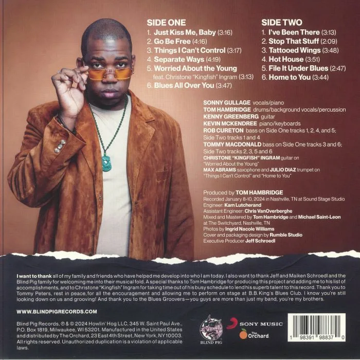 Back cover — Sonny GULLAGE — Go Be Free