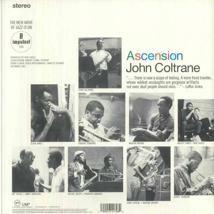 Back cover — John COLTRANE — Ascension: Edition I & II (Verve Vault) (B-STOCK)