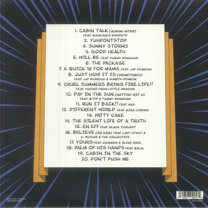 Back cover — DE LA SOUL — Cabin In The Sky (Marvel Comic Edition)
