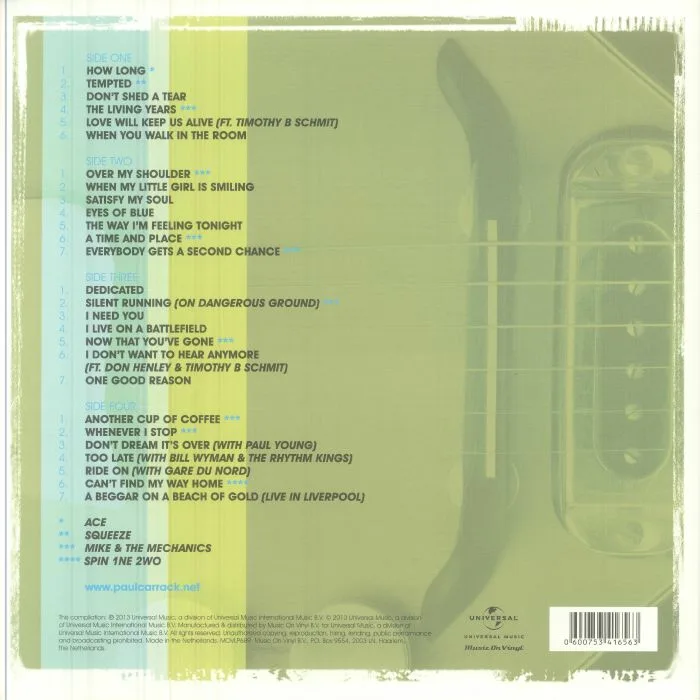Back cover — Paul CARRACK / VARIOUS — Collected