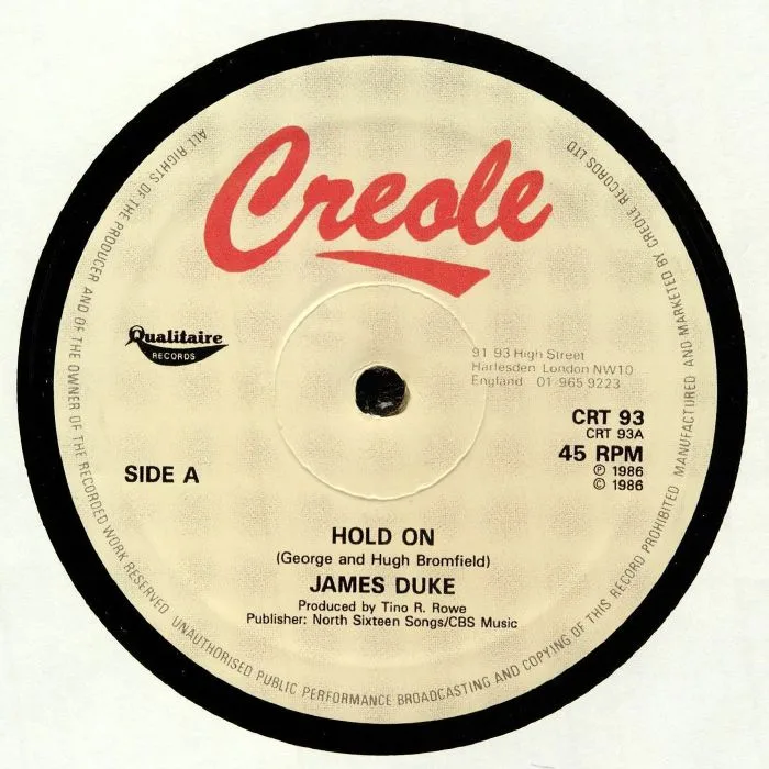 Лицевая сторона обложки — James DUKE — Hold On (reissue)