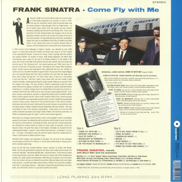 Обратная сторона обложки — Frank SINATRA — Come Fly With Me