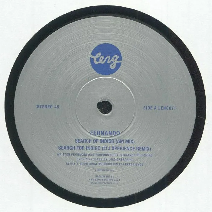Лицевая сторона обложки — FERNANDO — Search Of Indigo (remixes)