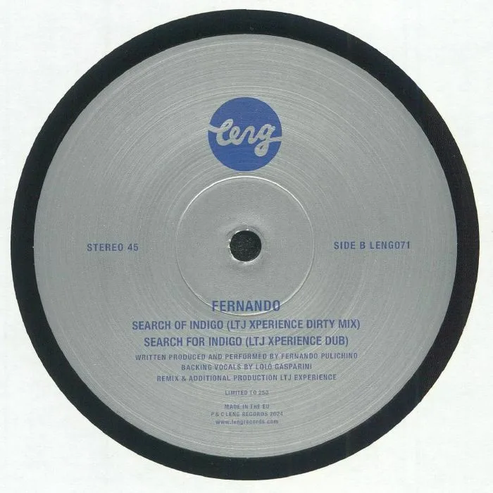 Обратная сторона обложки — FERNANDO — Search Of Indigo (remixes)
