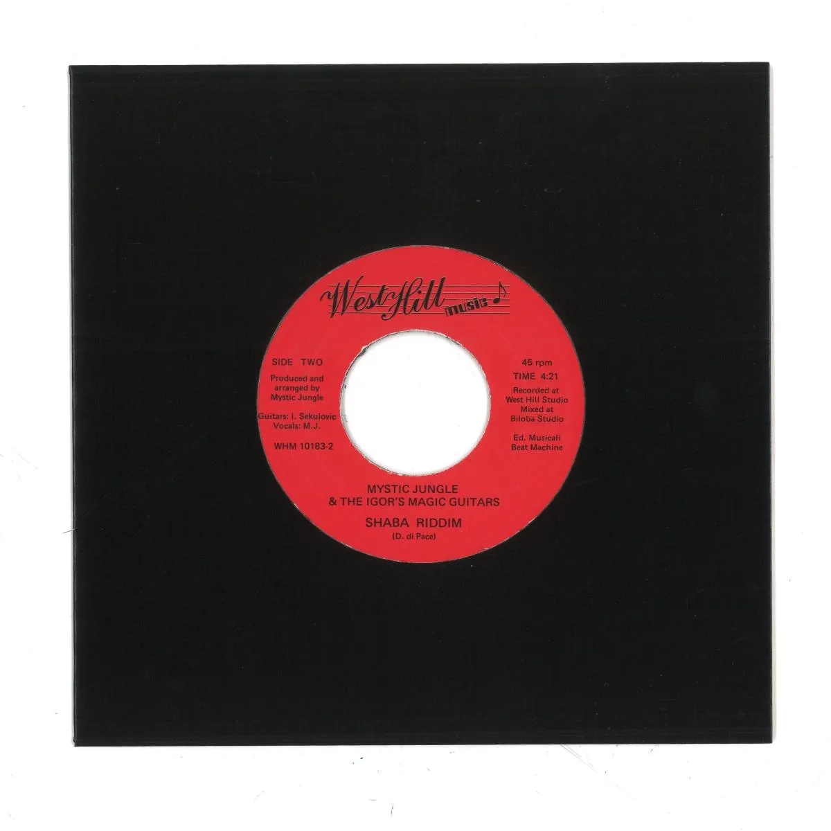 Back cover — MYSTIC JUNGLE & THE IGOR'S MAGIC GUITARS — ROCK THE DISCO / SHABA RIDDIM 7"