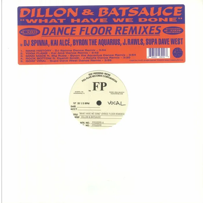 DILLON / BATSAUCE — What Have We Done (Dance Floor remixes)
