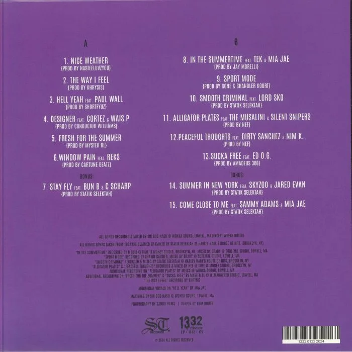 Back cover — TERMANOLOGY — The Summer Pack LP