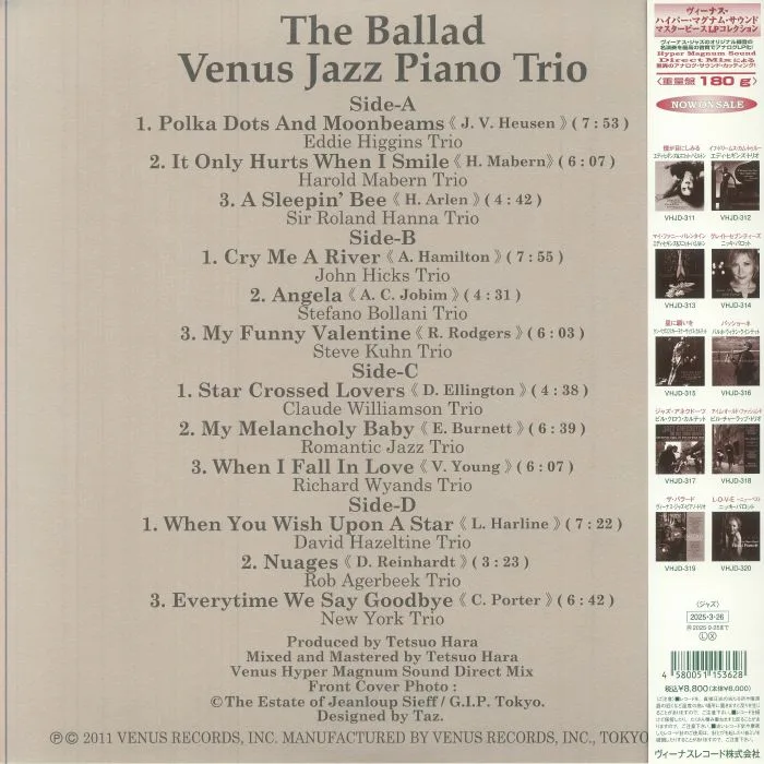 Back cover — VARIOUS — The Ballad On Jazz Piano Trio