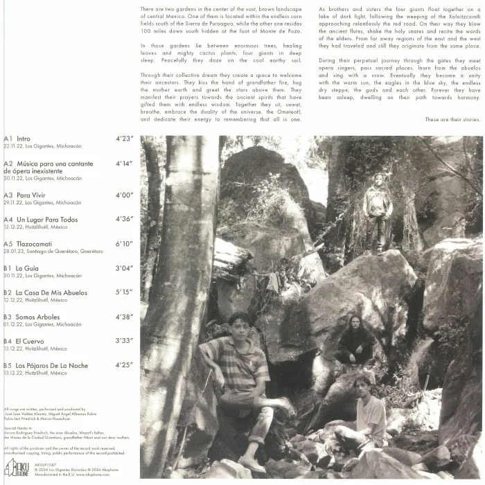 Обратная сторона обложки — LOS GIGANTES DORMIDOS — En Los Jardines De Mis Abuelos