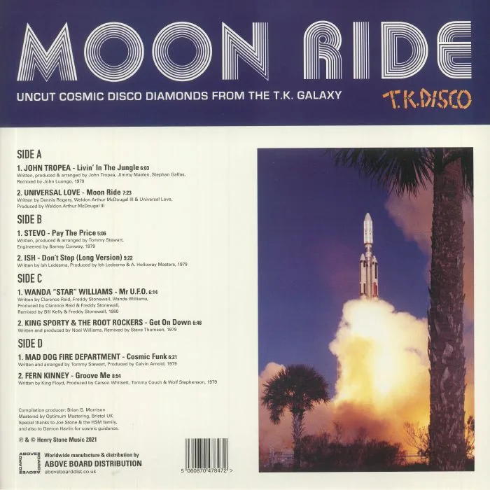 Обратная сторона обложки — VARIOUS — Moon Ride: Uncut Cosmic Disco Diamonds From The TK Galaxy