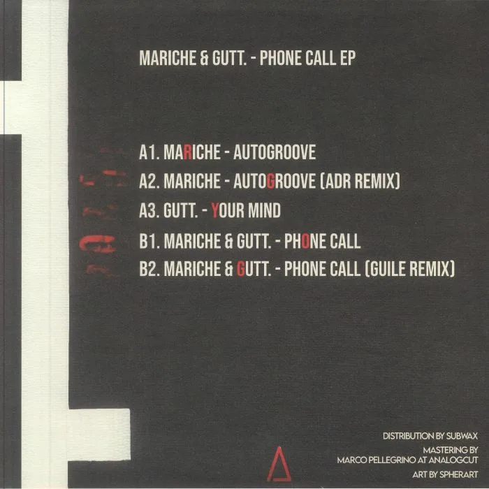 Обратная сторона обложки — MARICHE / GUTT — Phone Call EP (B-STOCK)