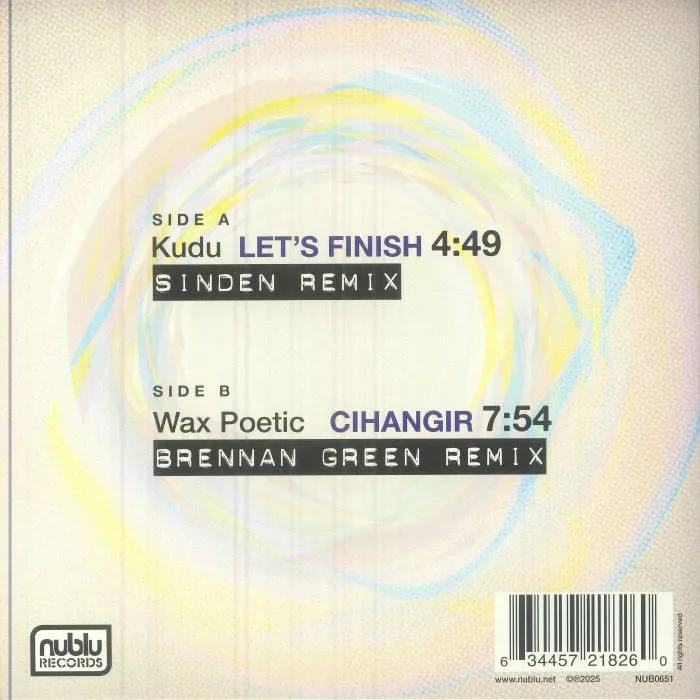 Back cover — KUDU / WAX POETIC / SINDEN / BRENNAN GREEN — Nublu Dance One