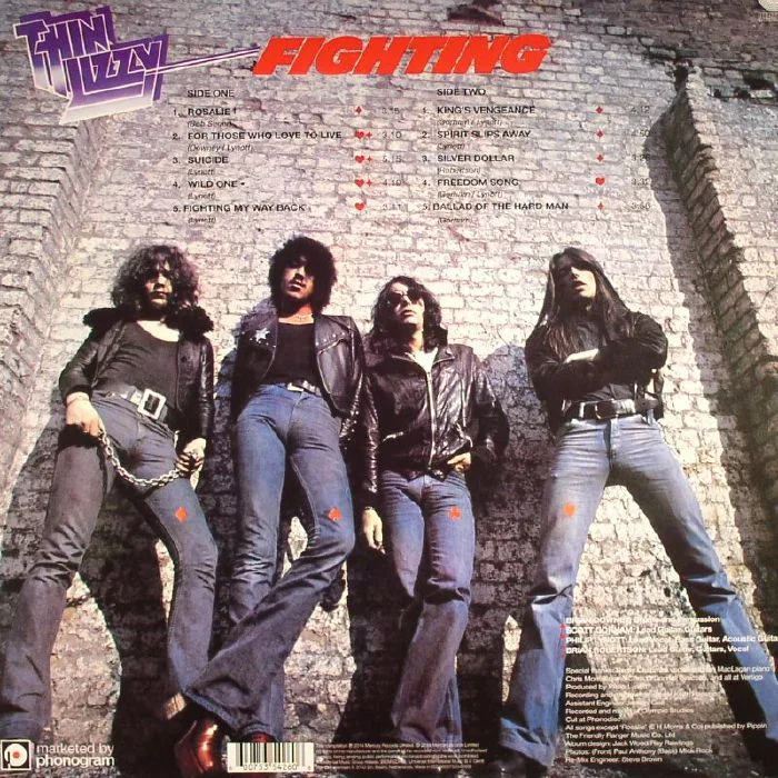 Back cover — THIN LIZZY — Fighting