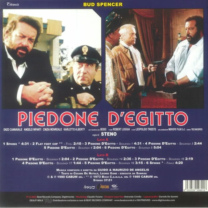 Обратная сторона обложки — GUIDO & MAURIZIO DE ANGELIS — Piedone D'Egitto (Soundtrack)