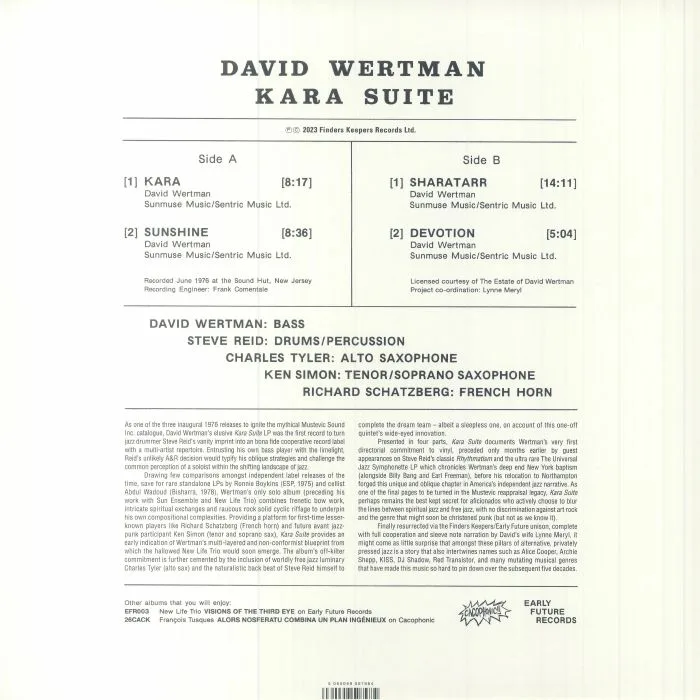 Обратная сторона обложки — David WERTMAN — Kara Suite