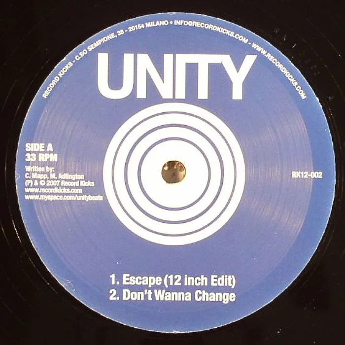 Front cover — UNITY — Escape EP
