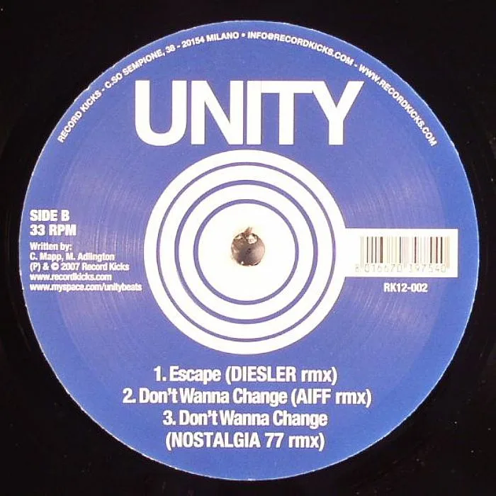 Back cover — UNITY — Escape EP