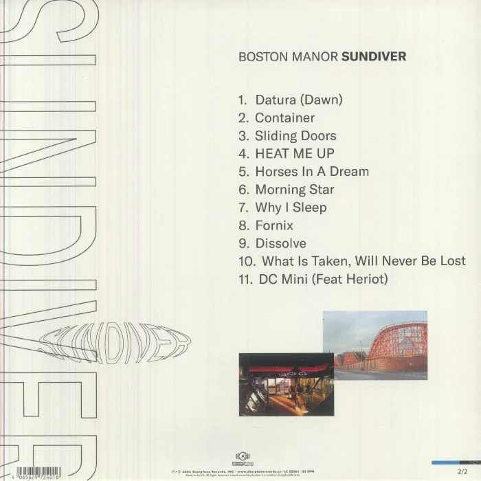 Обратная сторона обложки — BOSTON MANOR — Sundiver