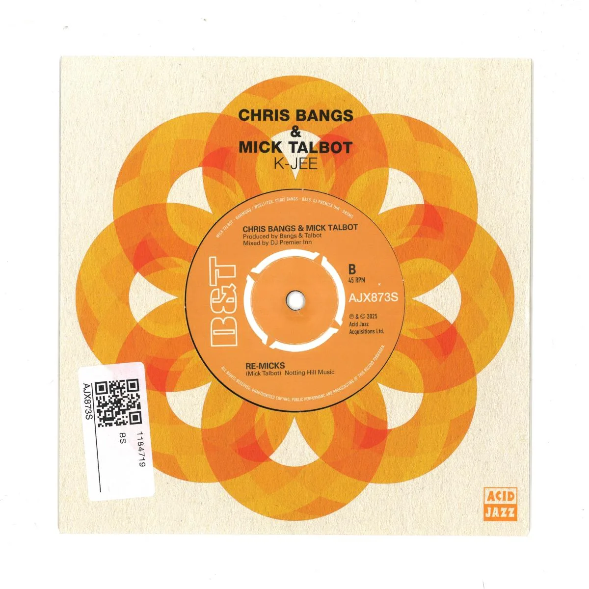 Обратная сторона обложки — CHRIS BANGS & MICK TALBOT — K-JEE / RE-MICKS (7")