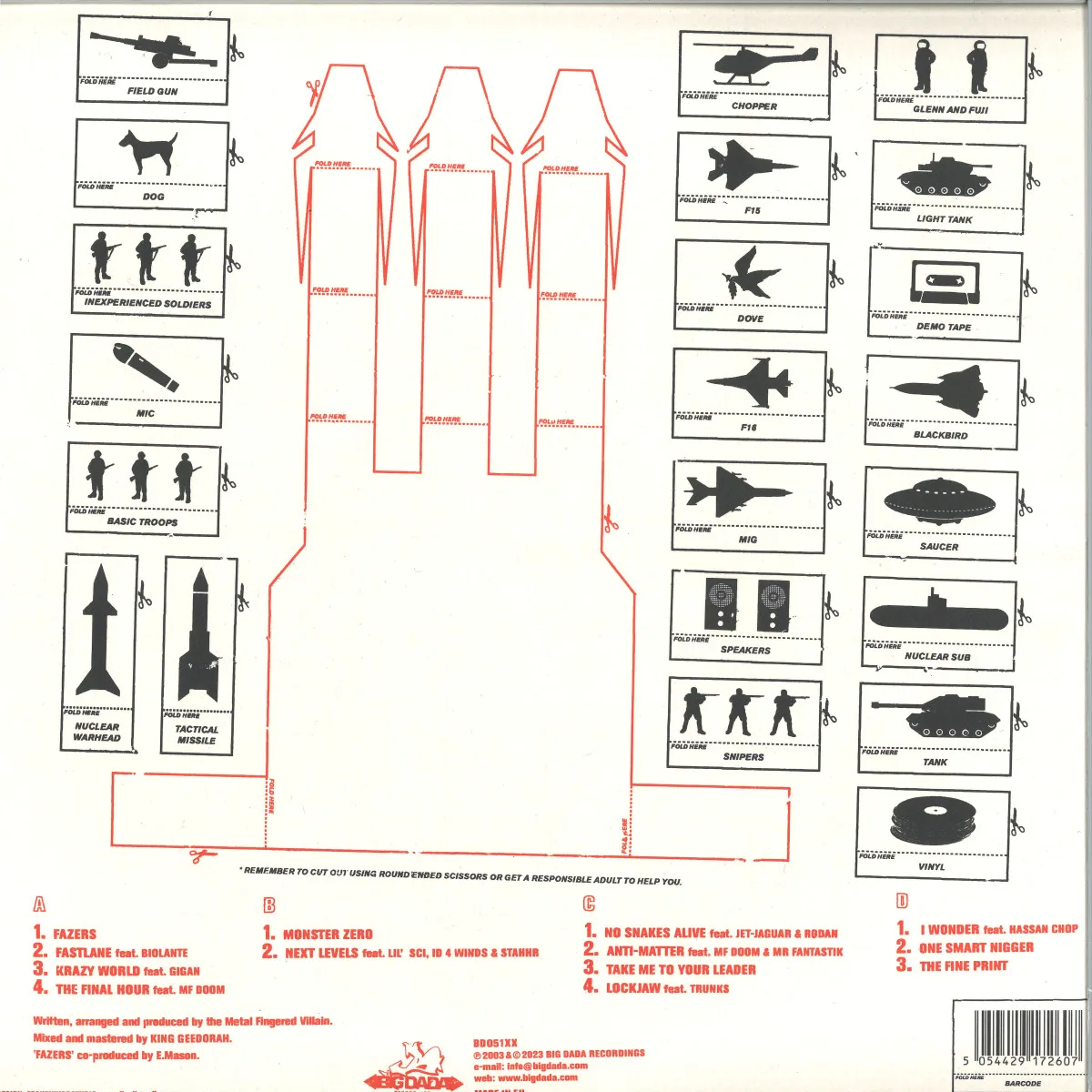 Back cover — King Geedorah — Take Me To Your Leader 2x12" + 7"