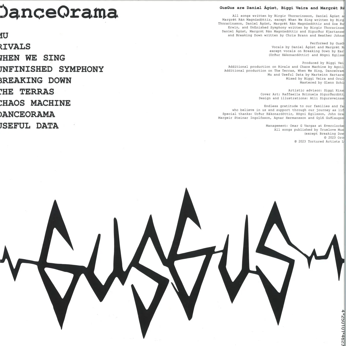 Обратная сторона обложки — Gusgus — DanceOrama LP