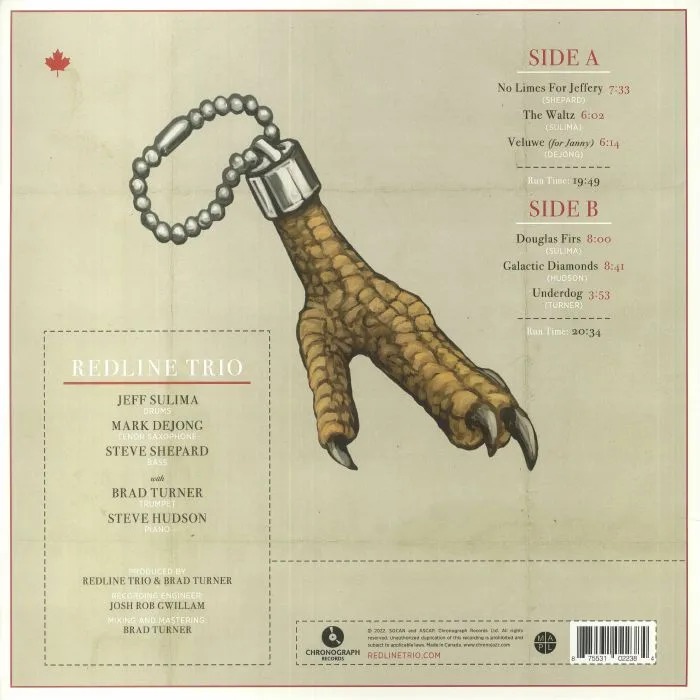 Обратная сторона обложки — REDLINE TRIO — Underdog