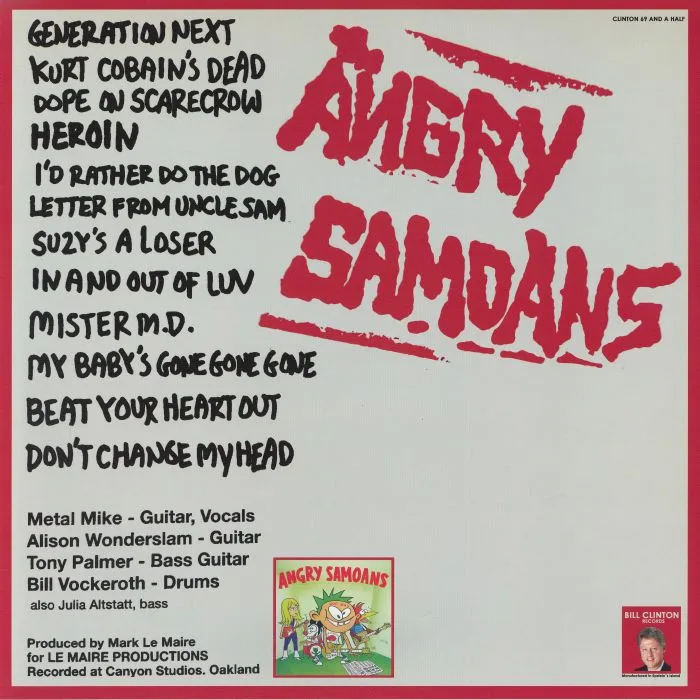 Back cover — ANGRY SAMOANS — We Hate The 90's: Complete Recordings