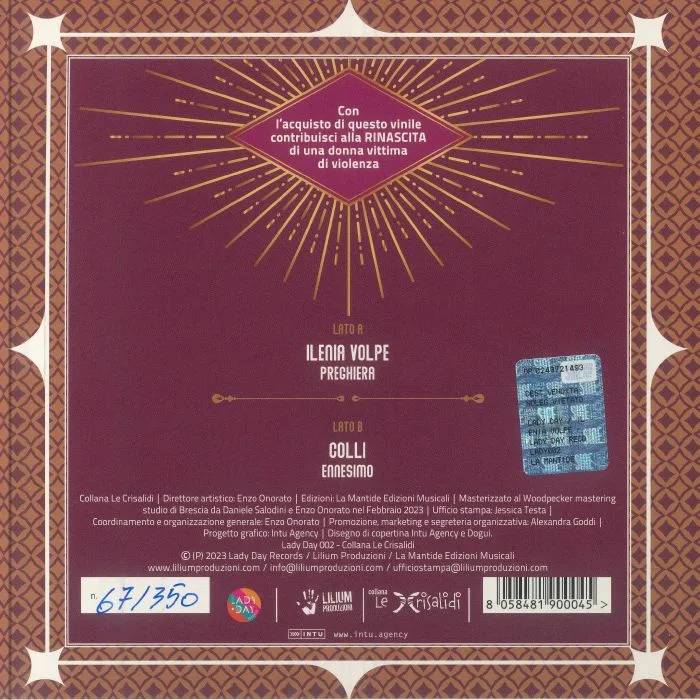 Back cover — VOLPE Ilenia / COLLI — Preghiera